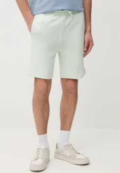 BOSS Orange pantaloni scurti din bumbac culoarea turcoaz, melanj imagine