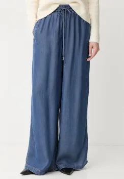BOSS Orange pantaloni wide leg pentru femei din lyocell C_Tanella imagine