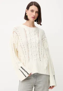 BOSS Orange pulover culoarea bej, calduros, 50543949 imagine