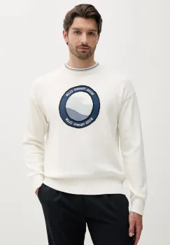 BOSS Orange pulover de bumbac culoarea alb, 50536391 imagine