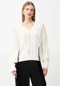 BOSS Orange pulover de bumbac culoarea bej, 50545875 imagine