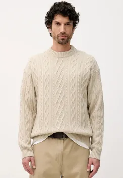 BOSS Orange pulover de lana culoarea bej, 50548689 imagine