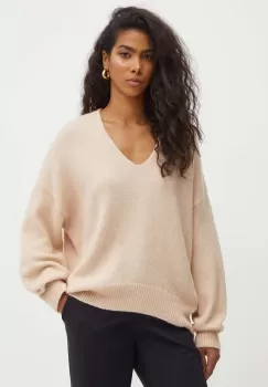 Boss Orange pulover de lana femei, culoarea portocaliu imagine