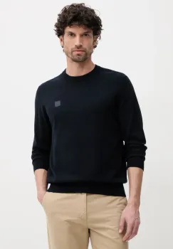 BOSS Orange pulover din amestec de lana barbati, culoarea albastru marin, light, 50527583 imagine