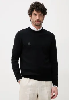 BOSS Orange pulover din amestec de lana barbati, culoarea negru, light, 50527583 imagine