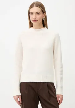 BOSS Orange pulover din amestec de lana culoarea alb, light, cu turtleneck, 50548930 imagine