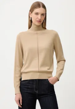 BOSS Orange pulover din amestec de lana culoarea bej, light, cu turtleneck, 50551356 imagine