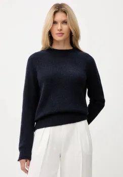 BOSS Orange pulover din amestec de lana culoarea bleumarin, light, cu turtleneck, 50548930 imagine