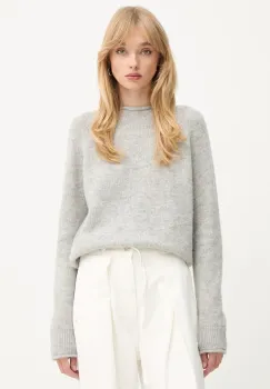 BOSS Orange pulover din amestec de lana culoarea gri, light, cu turtleneck, 50548930 imagine