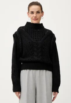 BOSS Orange pulover din amestec de lana culoarea negru, 50548951 imagine