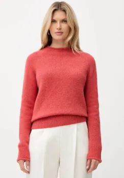 BOSS Orange pulover din amestec de lana culoarea rosu, light, cu turtleneck, 50548930 imagine
