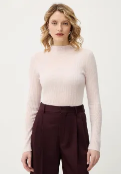 BOSS Orange pulover din amestec de lana culoarea roz, light, cu turtleneck, 50549391 imagine