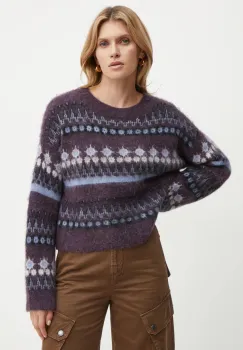 Boss Orange pulover din amestec de lana femei, culoarea violet, calduros, 50525157 imagine