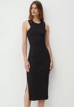 Boss Orange rochie culoarea negru, midi, mulata, 50515315 imagine