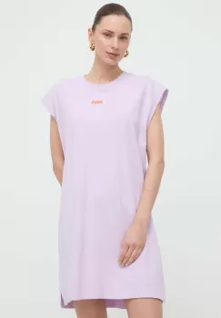Boss Orange rochie culoarea violet, mini, drept imagine