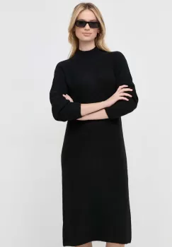 Boss Orange rochie din amestec de lana BOSS ORANGE culoarea negru, mini, drept imagine