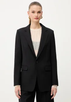 BOSS Orange sacou culoarea negru, un singur rand de nasturi, uni, 50549396 imagine