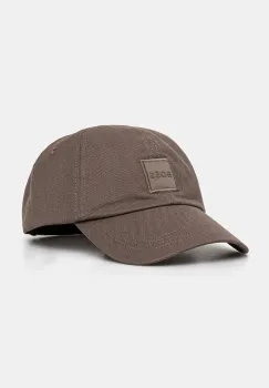BOSS Orange sapca de baseball din bumbac culoarea bej, cu imprimeu, 50535555 imagine