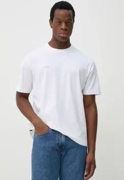 BOSS Orange tricou din bumbac barbati, culoarea alb, cu imprimeu, 50534925 imagine