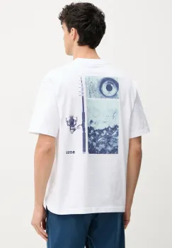 BOSS Orange tricou din bumbac barbati, culoarea bej, cu imprimeu, 50540520 imagine