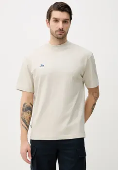 BOSS Orange tricou din bumbac barbati, culoarea bej, cu imprimeu, 50540520 imagine