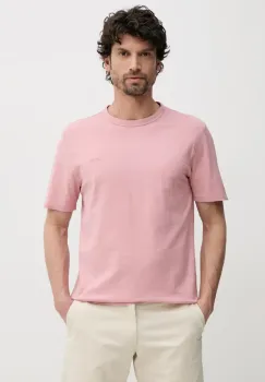 BOSS Orange tricou din bumbac barbati, culoarea roz, neted, 50508243 imagine