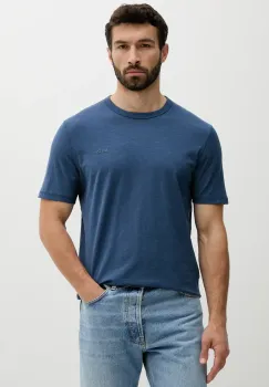 BOSS Orange tricou din bumbac barbati, culoarea turcoaz, neted, 50508243 imagine
