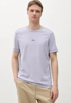 BOSS Orange tricou din bumbac BOSS ORANGE barbati, culoarea violet, neted, 50502173 imagine