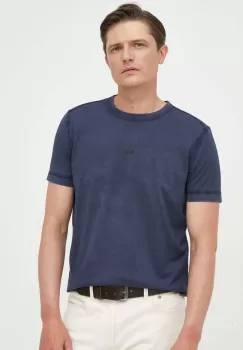 Boss Orange tricou din bumbac BOSS ORANGE culoarea albastru marin, neted imagine