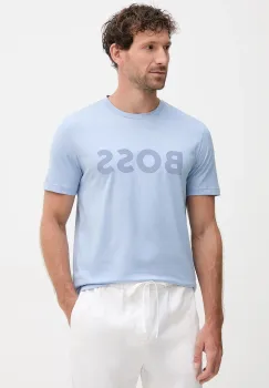 BOSS Orange tricou din bumbac BOSS ORANGE culoarea turcoaz, cu imprimeu, 50481923 imagine