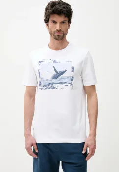 BOSS Orange tricou din bumbac culoarea alb, cu imprimeu, 50539187 imagine