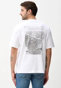 BOSS Orange tricou din bumbac culoarea alb, cu imprimeu, 50556032 imagine