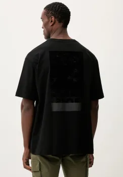 BOSS Orange tricou din bumbac culoarea negru, cu imprimeu, 50551370 imagine