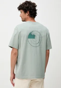 BOSS Orange tricou din bumbac culoarea verde, cu imprimeu, 50551637 imagine