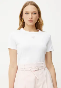 BOSS Orange tricou din bumbac femei, culoarea alb, 50540260 imagine