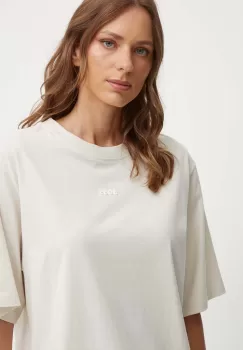 Boss Orange tricou din bumbac femei, culoarea bej, 50523256 imagine