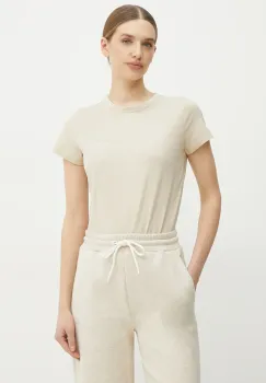 BOSS Orange tricou din bumbac femei, culoarea bej, 50541343 imagine