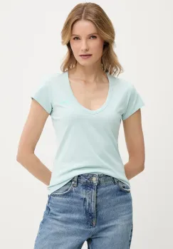 BOSS Orange tricou din bumbac femei, culoarea turcoaz, 50540432 imagine