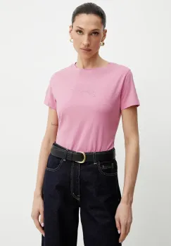 BOSS Orange tricou din bumbac femei, culoarea violet, 50538826 imagine