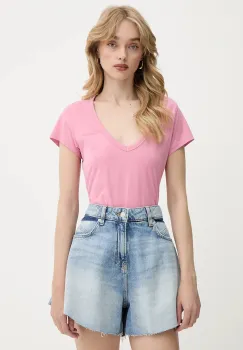 BOSS Orange tricou din bumbac femei, culoarea violet, 50540432 imagine
