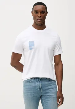 BOSS Orange tricou din bumbac Te_Plain culoarea alb, cu imprimeu, 50556023 imagine