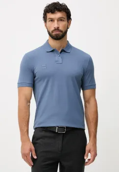 BOSS Orange tricou polo culoarea negru, uni, 50507803 imagine