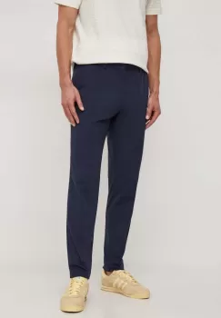 BOSS pantaloni barbati, culoarea albastru marin, mulata imagine