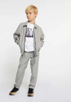 BOSS pantaloni copii culoarea gri, neted, J51142 imagine