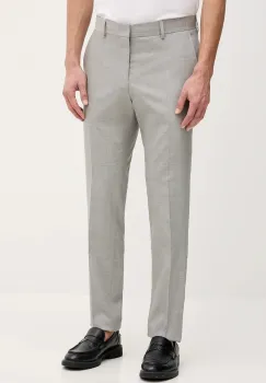 BOSS pantaloni cu lana culoarea gri, cu fason chinos, 50557407 imagine