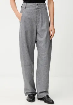 BOSS pantaloni cu lana culoarea gri, fason chinos, high waist, 50548109 imagine