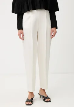 BOSS pantaloni culoarea bej, drept, high waist, 50548218 imagine