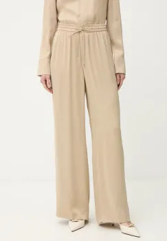 BOSS pantaloni culoarea bej, lat, high waist, 50541835 imagine
