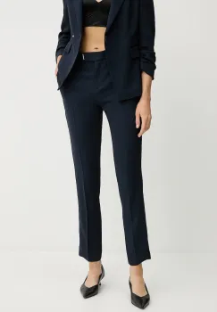 BOSS pantaloni culoarea bleumarin, mulata, high waist, 50541990 imagine