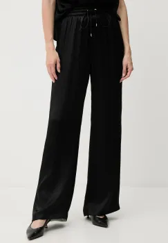 BOSS pantaloni culoarea negru, lat, high waist, 50541835 imagine